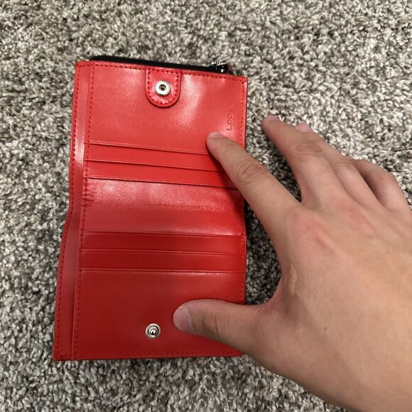 Lodis Audrey Under Lock & Key Aldis Black/Red Stitched Wallet - Picture 4 of 7